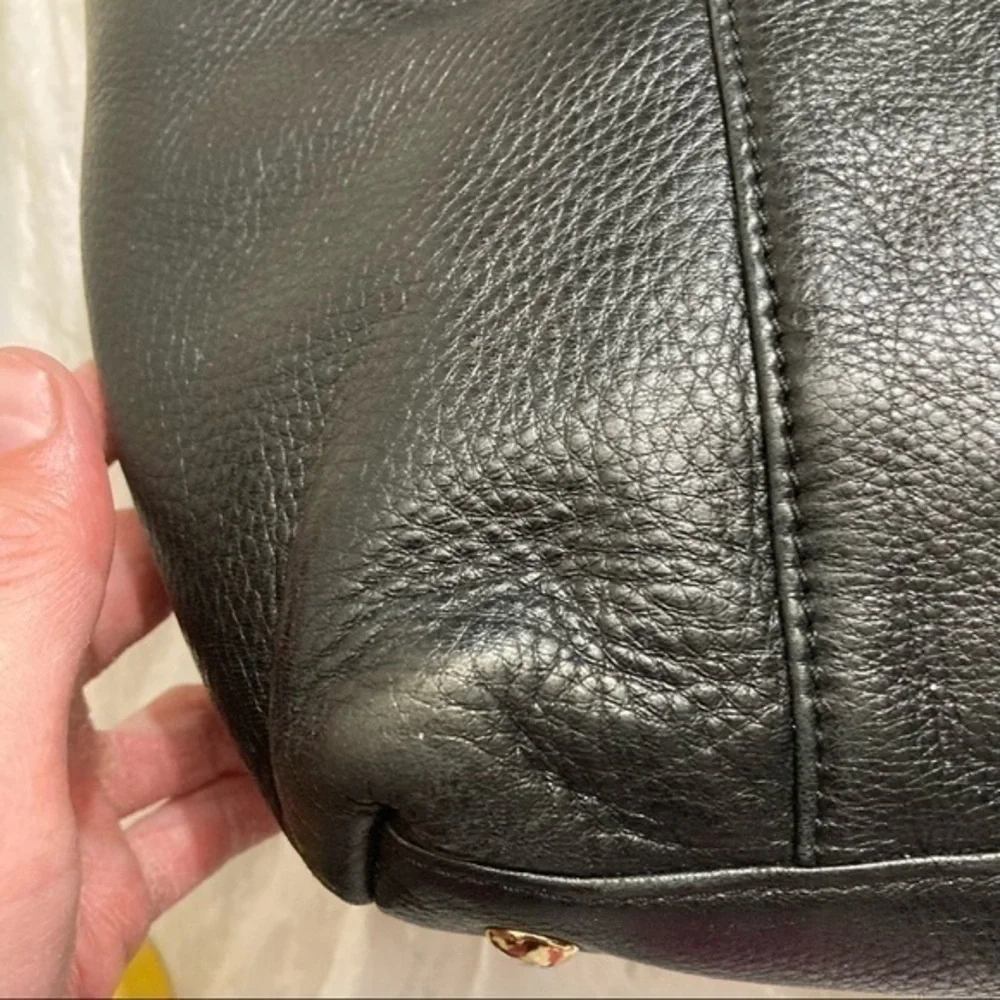 Michael Kors black leather tote bag